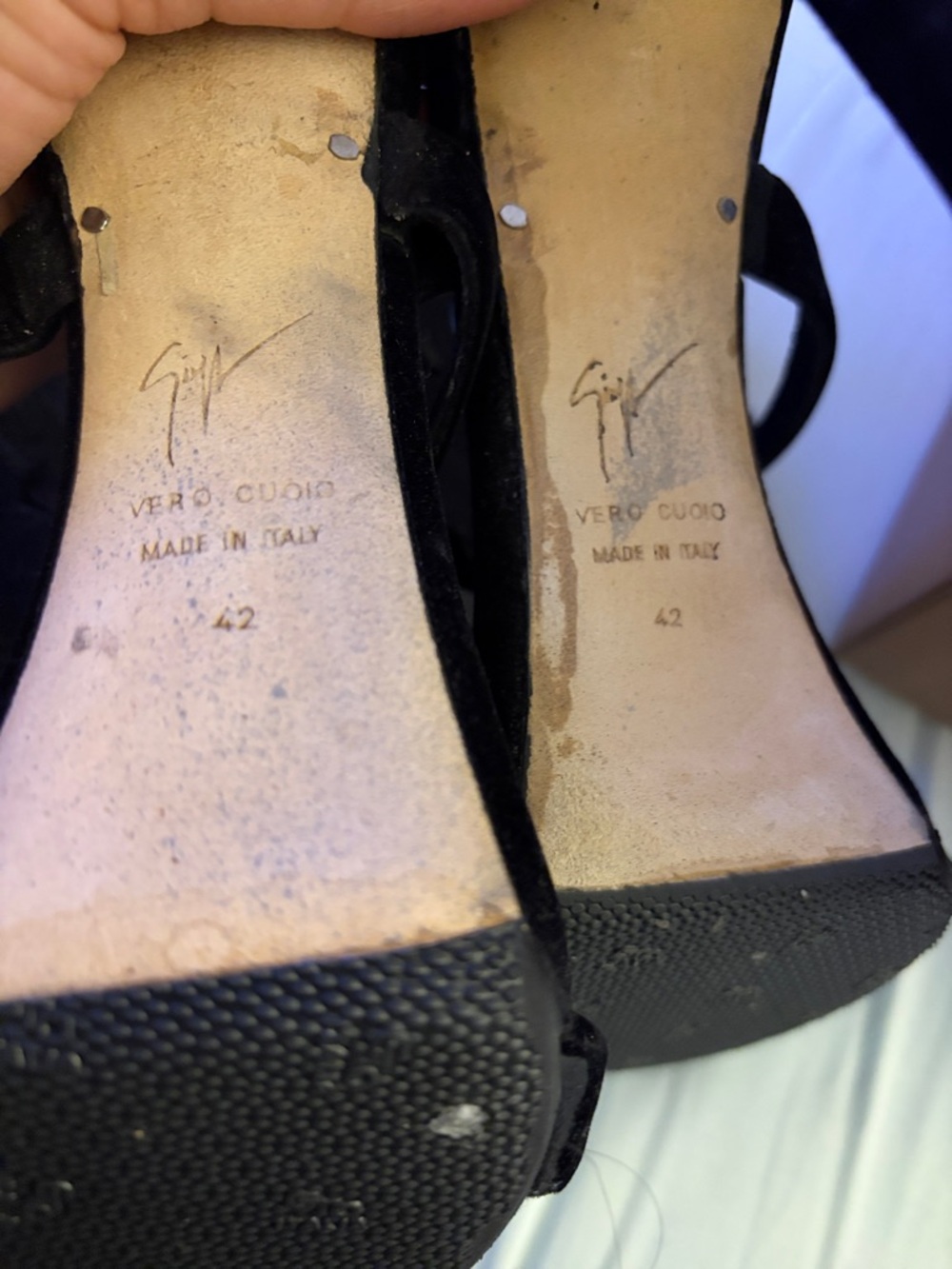 Giuseppe Zanotti Cruel Summer Heels Black Suede/Velvet Size 42/12 - Picture 6 of 8